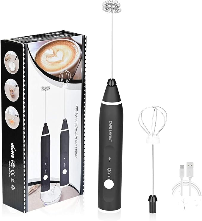 Electric Milk Frother – Handheld Foam Maker for Coffee, Lattes & Cappuccinos