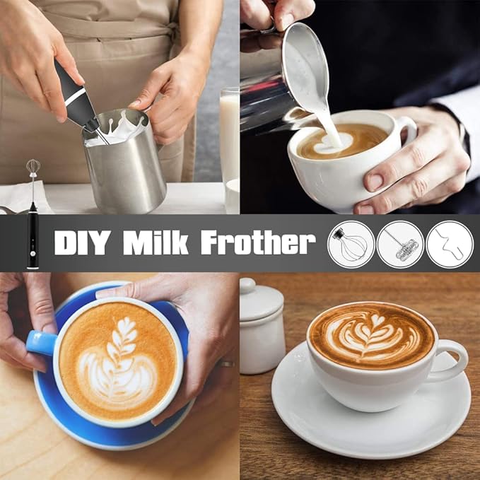 Electric Milk Frother – Handheld Foam Maker for Coffee, Lattes & Cappuccinos