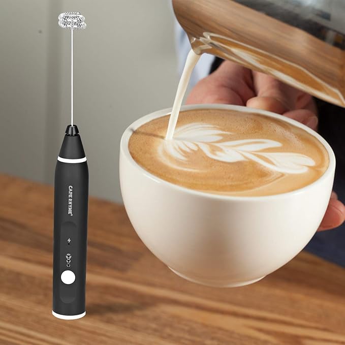 Electric Milk Frother – Handheld Foam Maker for Coffee, Lattes & Cappuccinos
