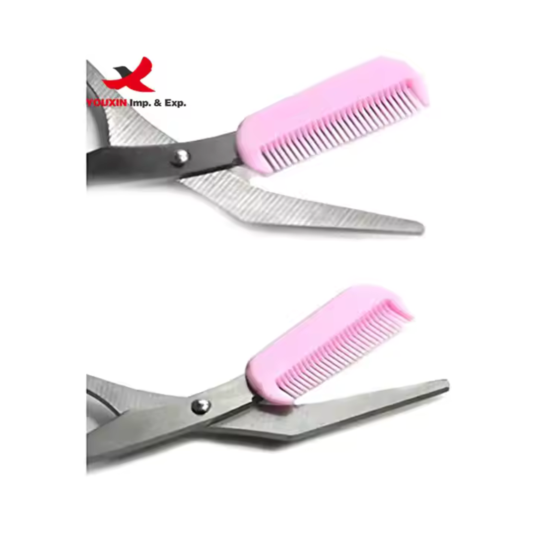 FENGFLY Stainless Steel Eyebrow Trimmer Scissors With Comb Hair Grooming Shaver Hair Remover