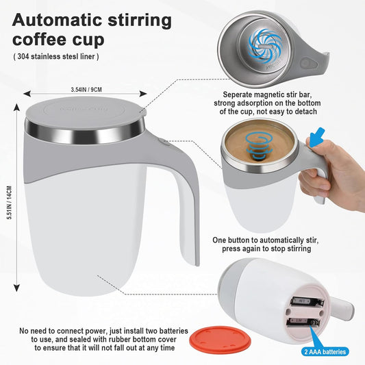 Automatic Stirring Coffee Mug – Self-Stirring Mug for Coffee, Tea & Hot Drinks